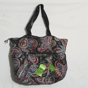 NWT Vera Bradley x-Large Black Paisley Tote
